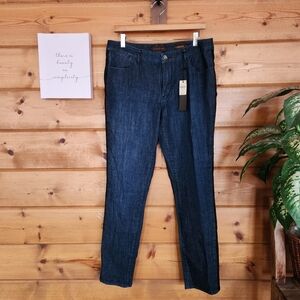 Coldwater Creek NWT Slim Leg Tuxedo Denim Jeans Natural Fit Stretch Sz‎ 12 X 30"